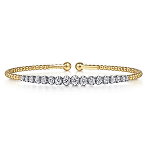 14K Two-Tone Bujukan Bangle Bracelet, 0.77Carat TW